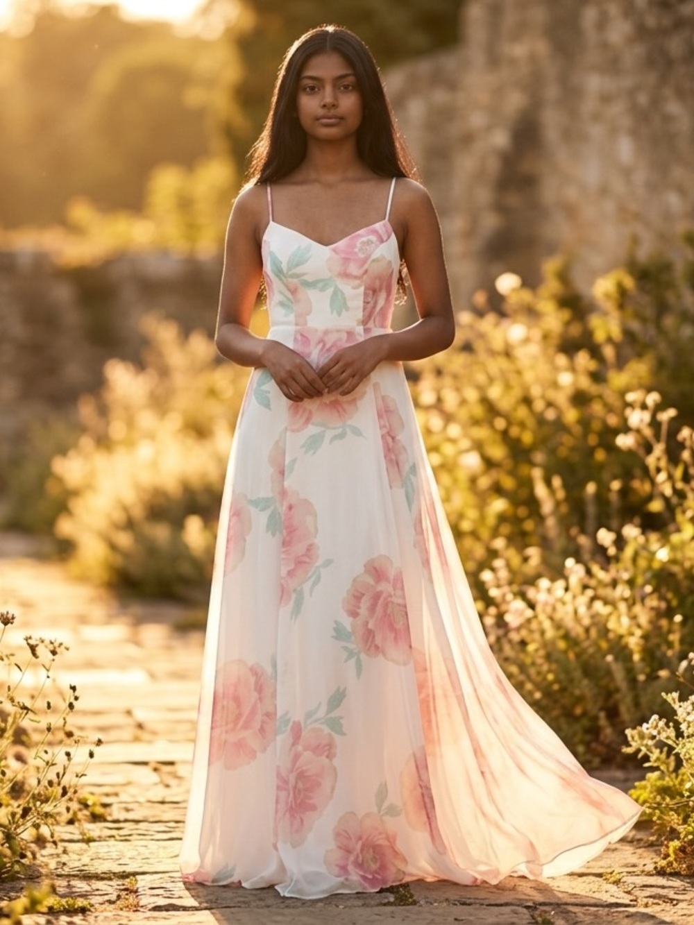 XS NWOT Show Me Your MuMu Wedding Bells Floral Godshaw Goddess Gown